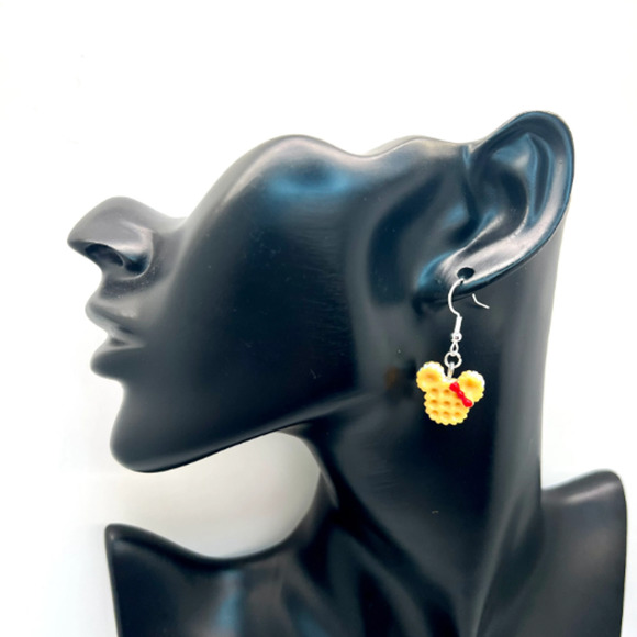 Minnie Mouse Waffle Earrings - Breakfast Earrings - Ice Cream Sandwich Earrings - Picture 9 of 9